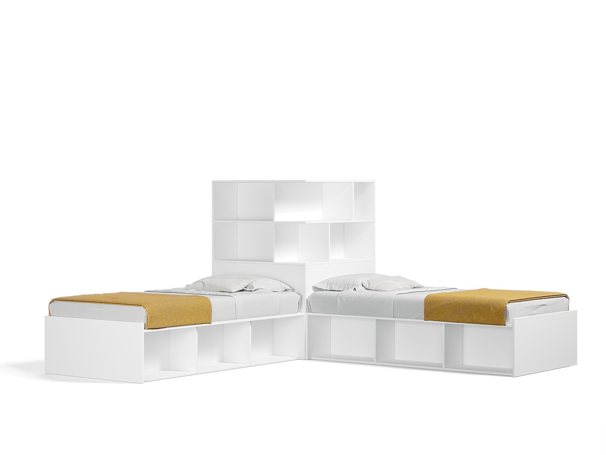 Opklapbed Hoek twee bedden 90 x 200 cm