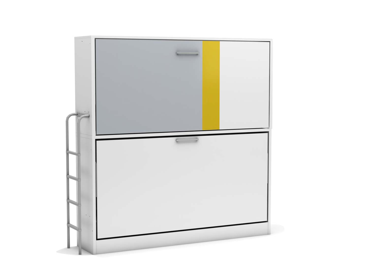 Opklap stapelbed Smart Bunk  Grijs/geel