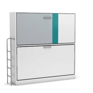 Opklap stapelbed Smart Bunk  Grijs/turquoise