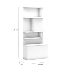 Boekenkast 100 cm voor bij opklapbed 228 cm hoog