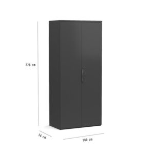 Dubbele kledingkast 100 cm voor bij opklapbed 228 cm hoog (kopie)