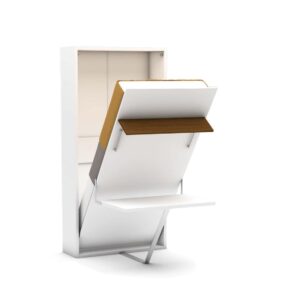 Eenpersoons opklapbed met  bureau - Happy - Hout look