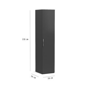 Kledingkast 50 cm voor bij opklapbed 228 cm antraciet