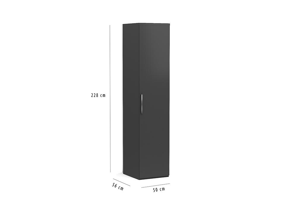 Kledingkast 50 cm voor bij opklapbed 228 cm antraciet