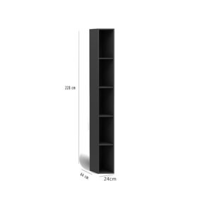Kledingkast/plank voor bij opklapbed 228 cm - Antraciet