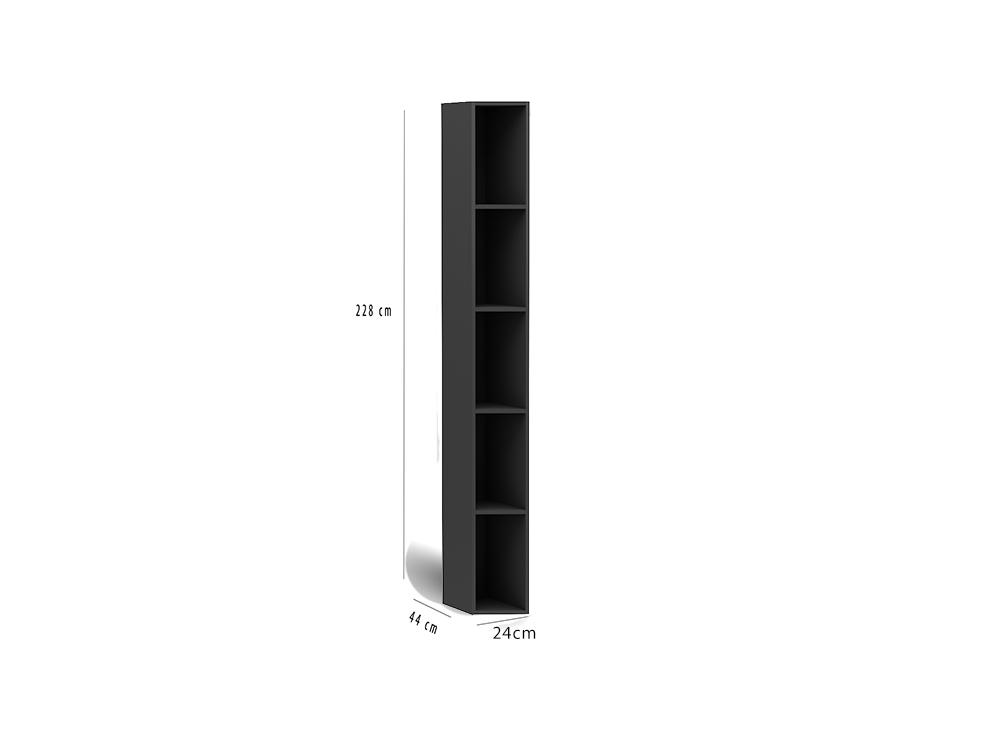 Kledingkast/plank voor bij opklapbed 228 cm - Antraciet